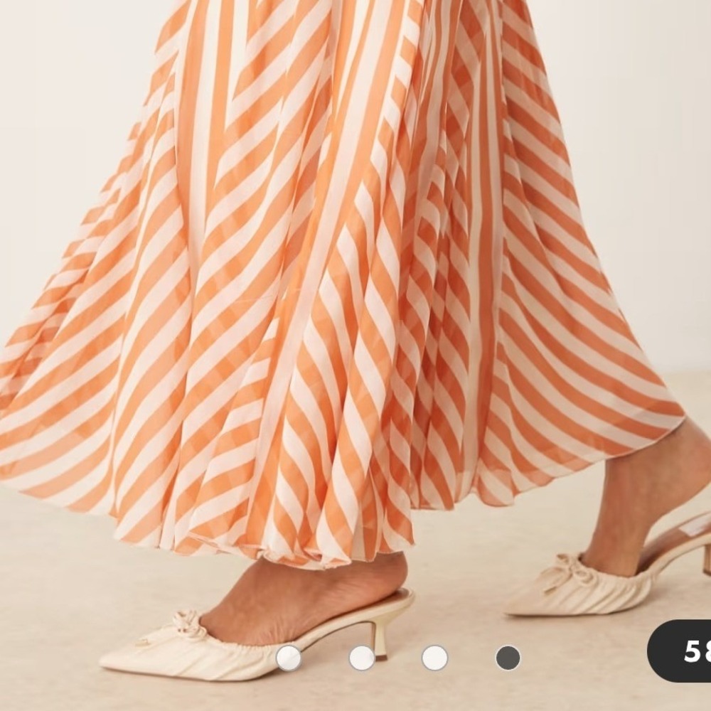 ASOS Striped Maxi Dress in Cream and orange/tan - Picture 3 of 16